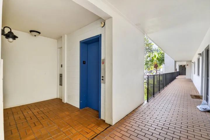 Elevator and hallway