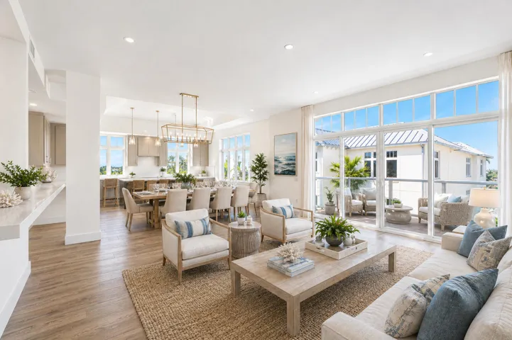 Virtually Staged Living, Dining and Kitchen Areas