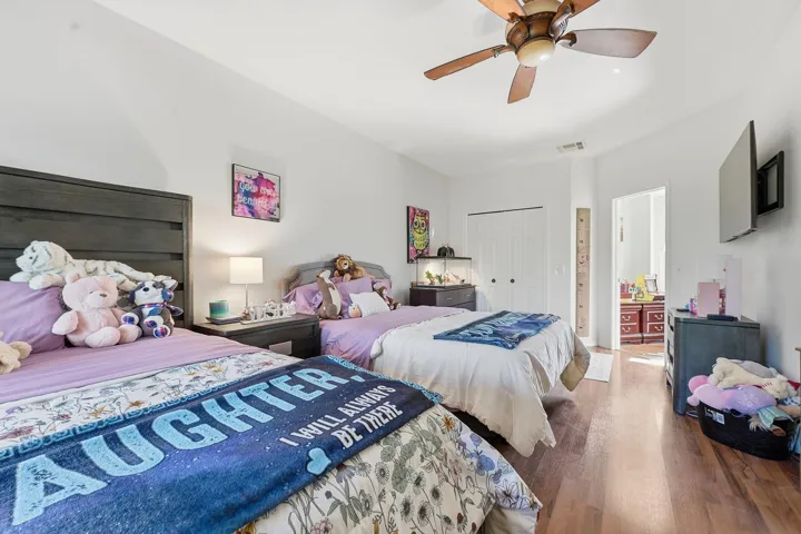 Primary BR has a closet in the room and a large walk- closet in adjacent dressing room/sitting area.