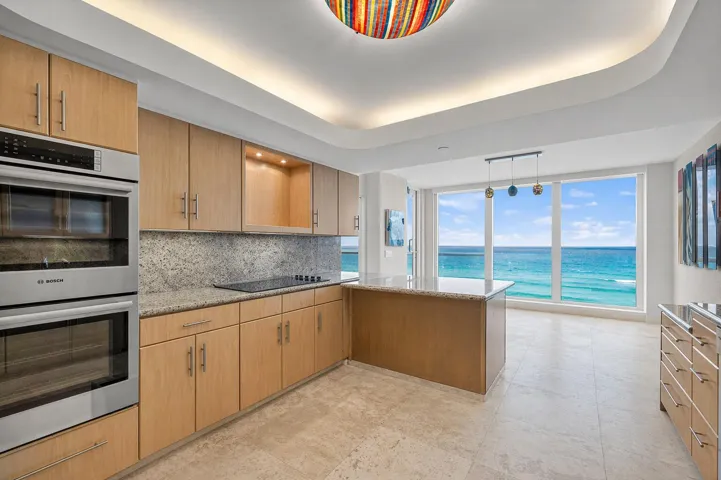Spacious kitchen with ocean view