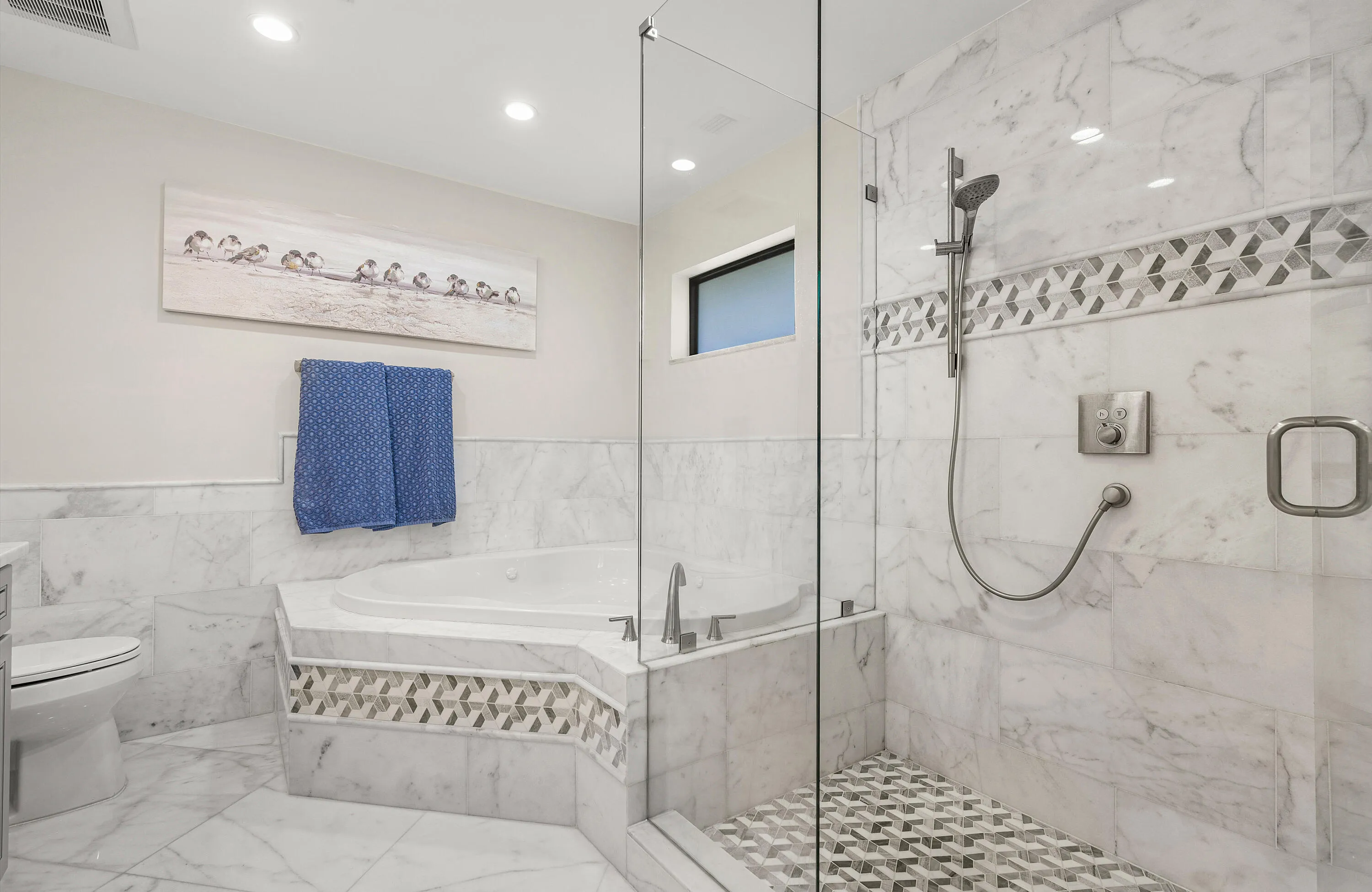 Master shower and bath