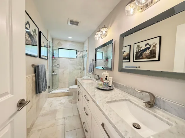 Master shower and bath