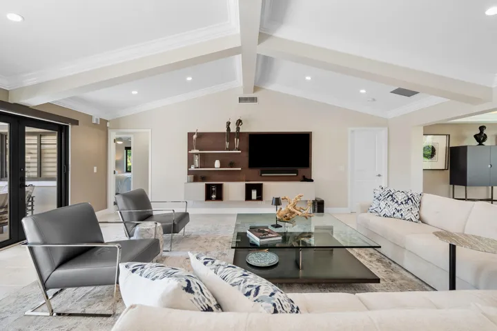 View from the kitche of the living area