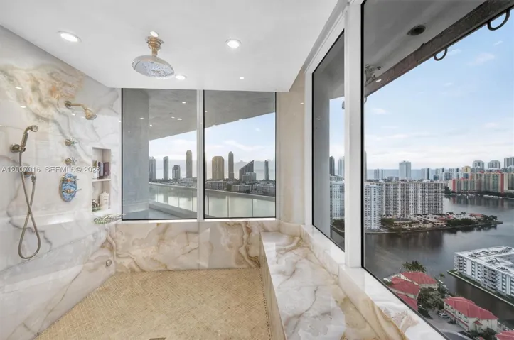 Shower with a spectacular view