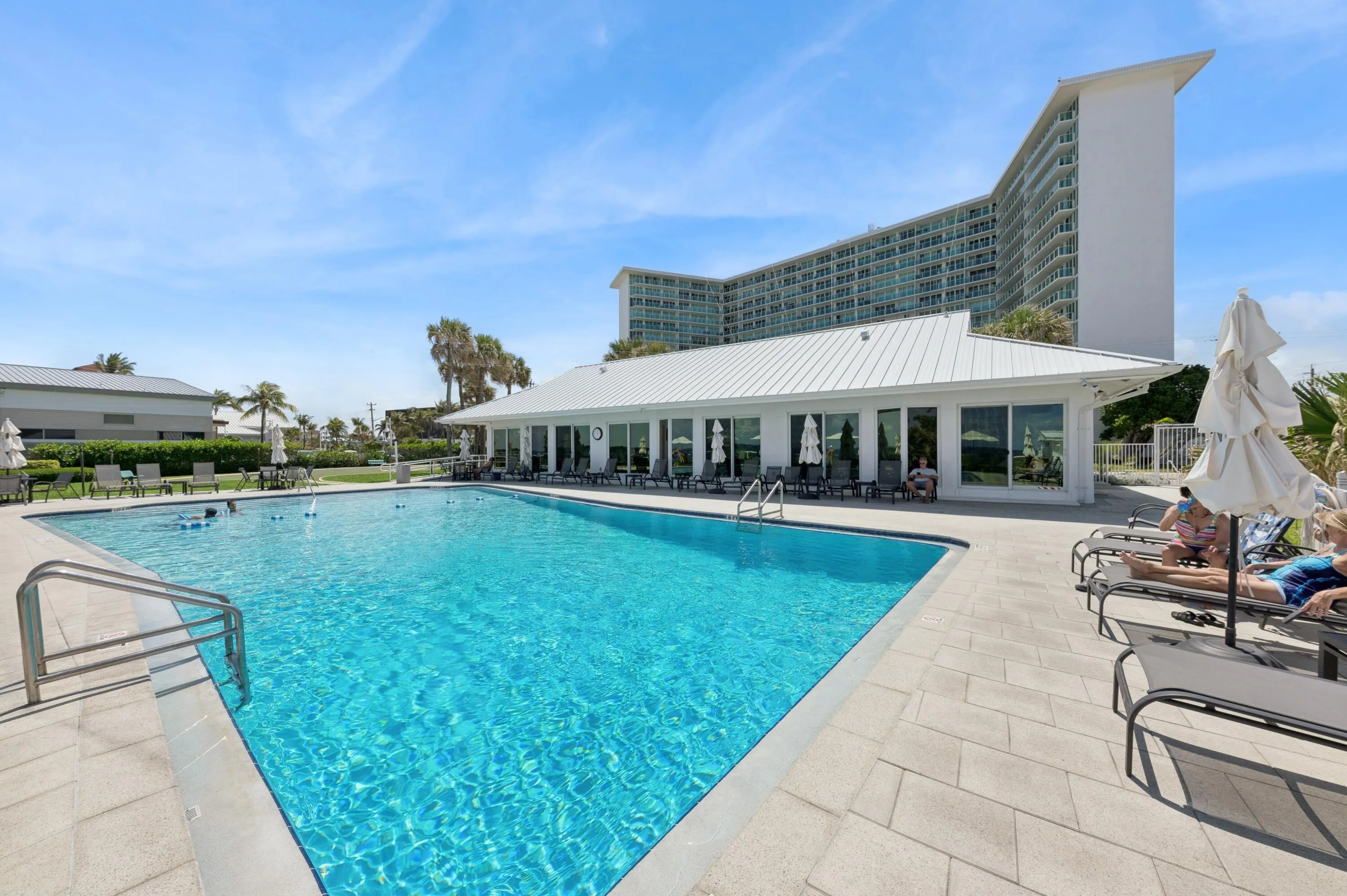 Salt water heated pool