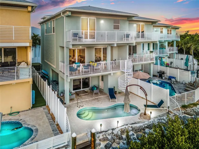 Twilight pool and house