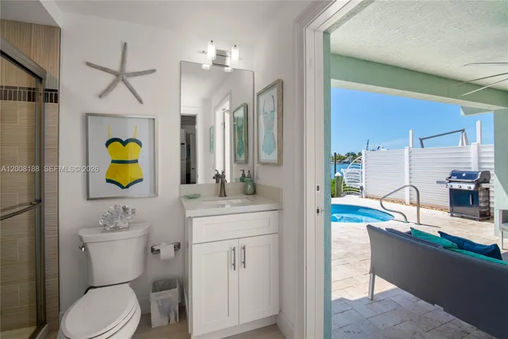 Bathroom to pool access