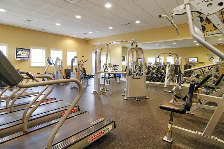 Club House Gym. Machines, Free Weights and Cardio Equipment.