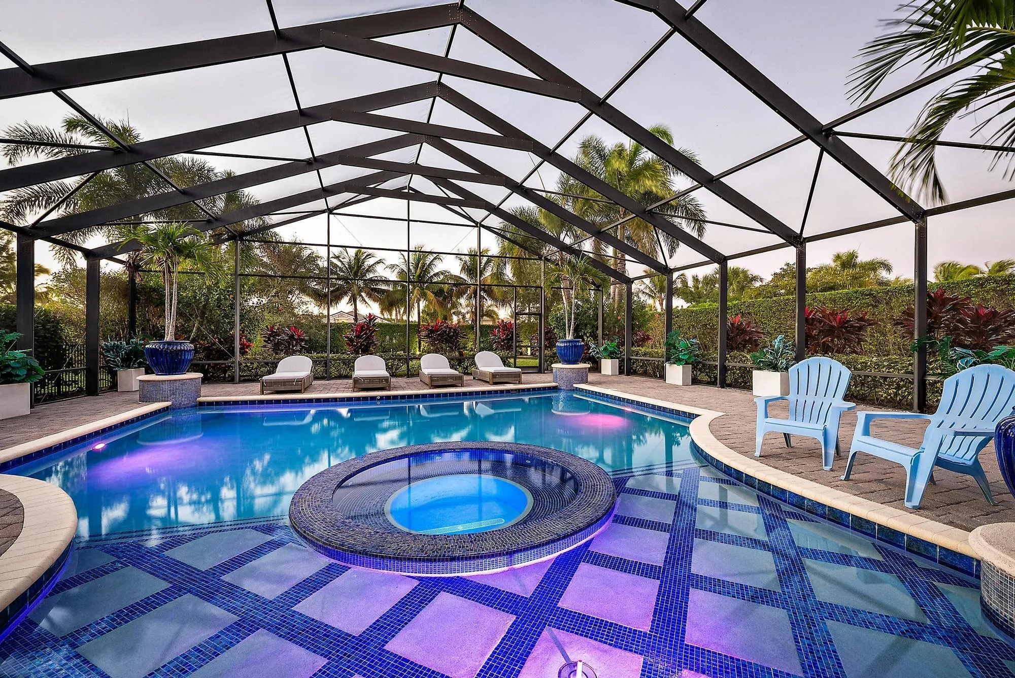 Private pool, heated with spa