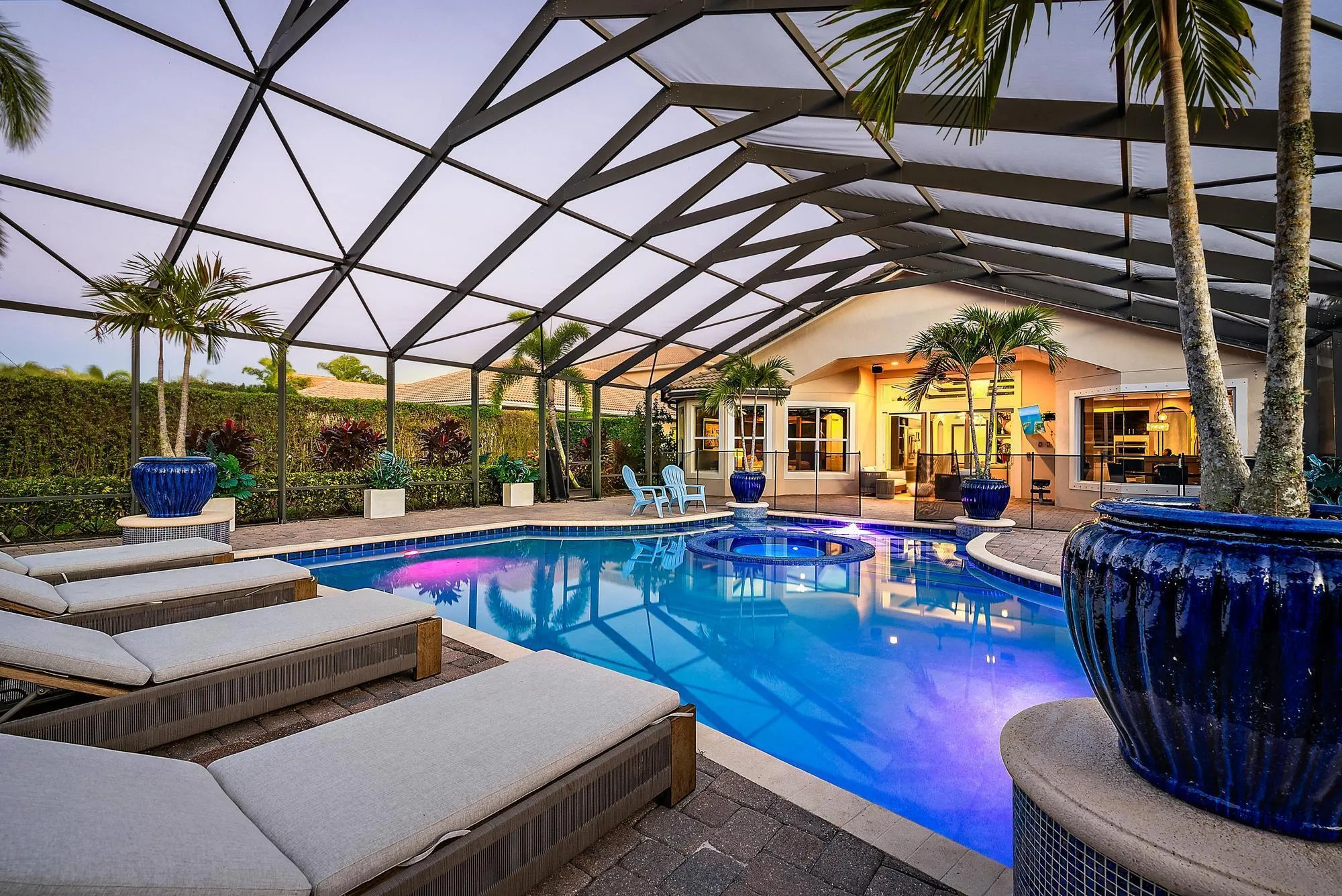 Private pool, heated with spa