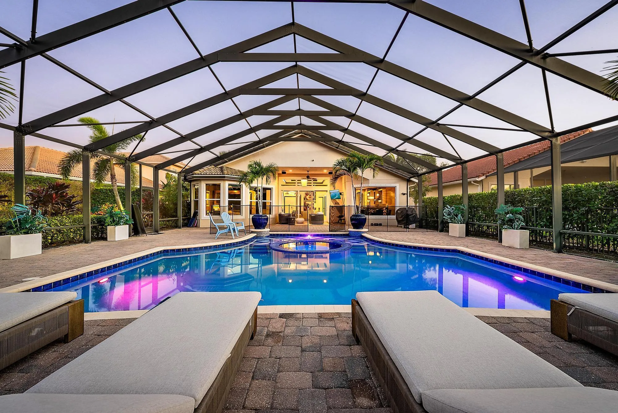 Private pool, heated with spa