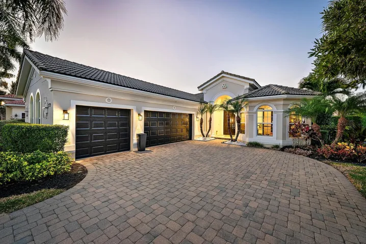 Front exterior with 3 car garage