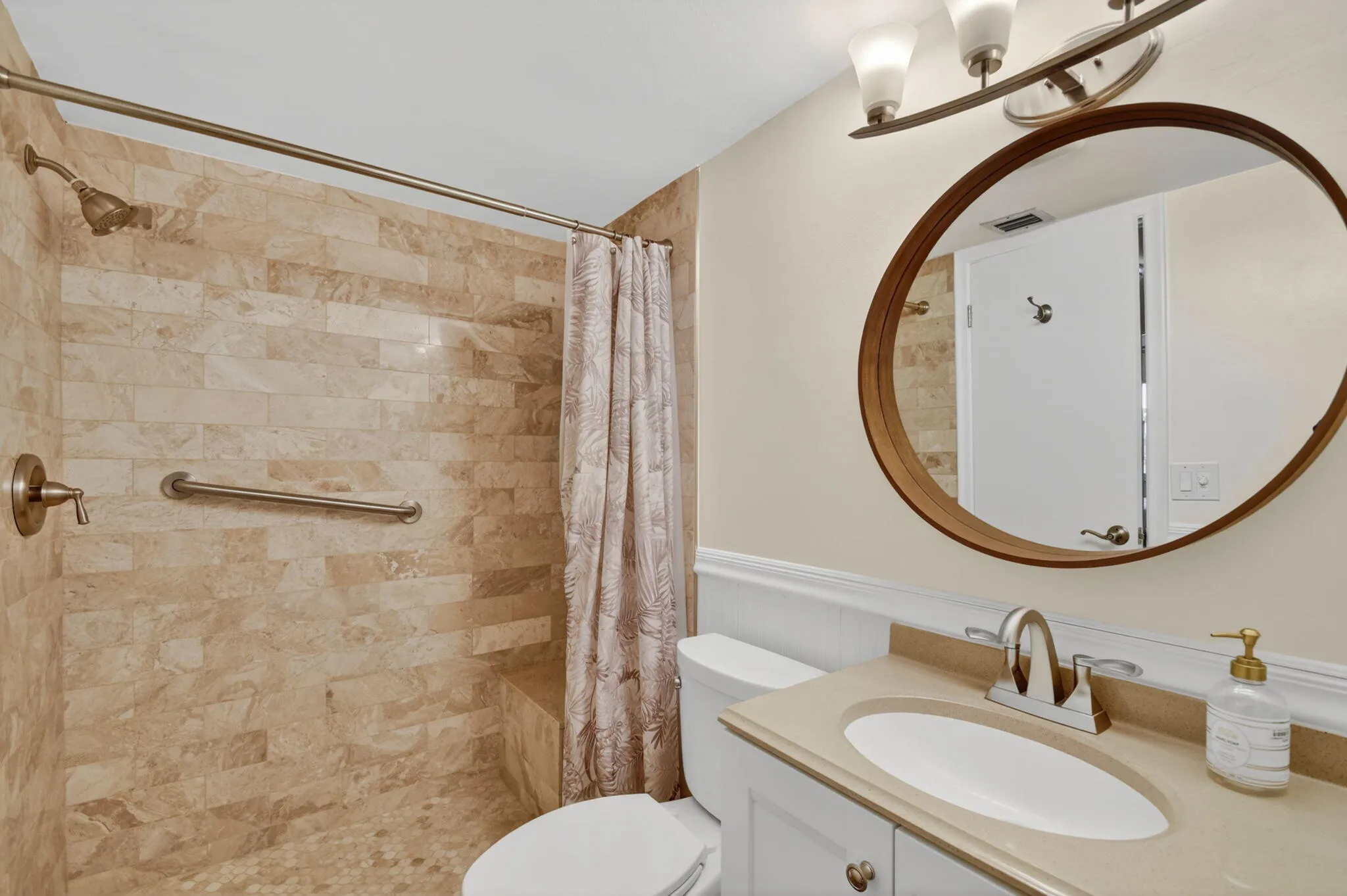 Primary bathroom has walk-in shower