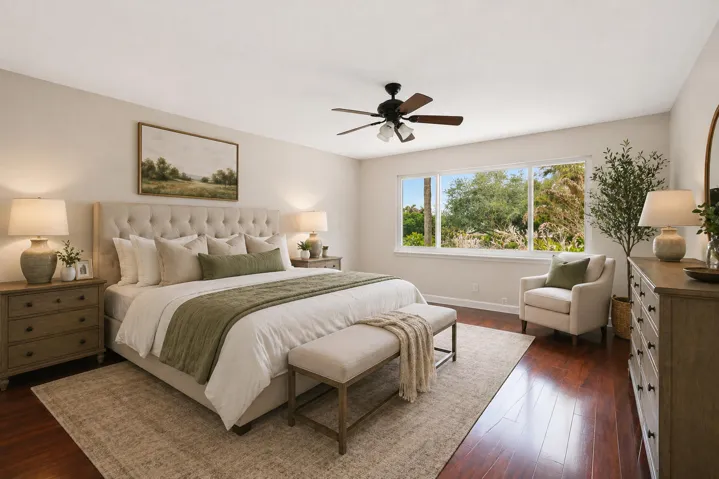Perfectly staged 2nd floor Master Bedroom.