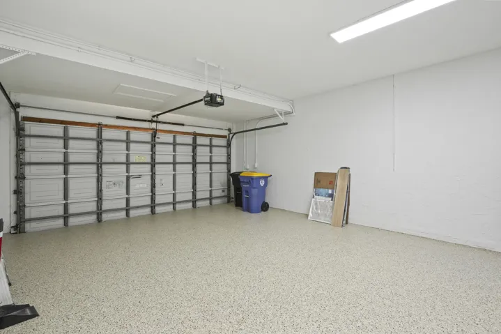 True two-car garage with custom floor.