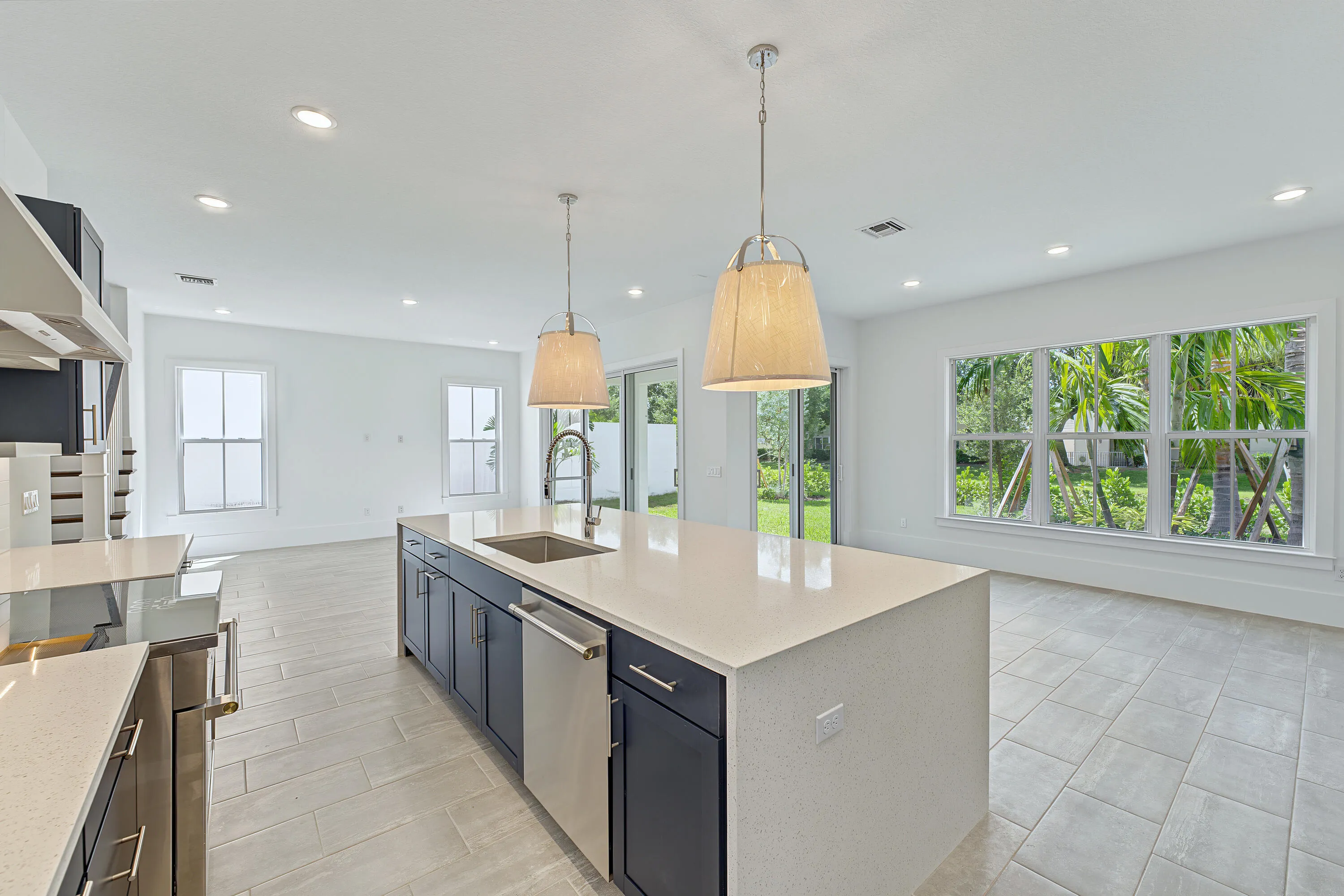 Kitchen, Great Room & Dining Area