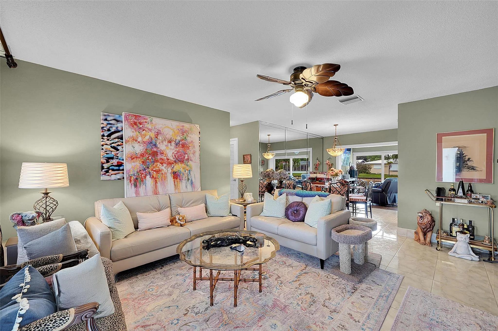 Bright living room/ dining area