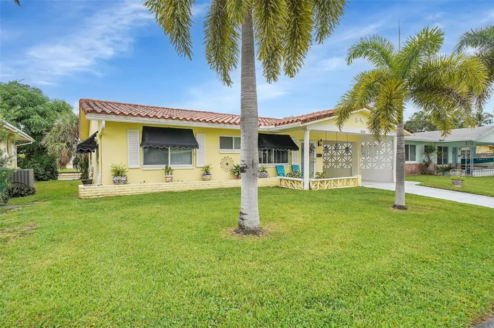 Front view with carport
