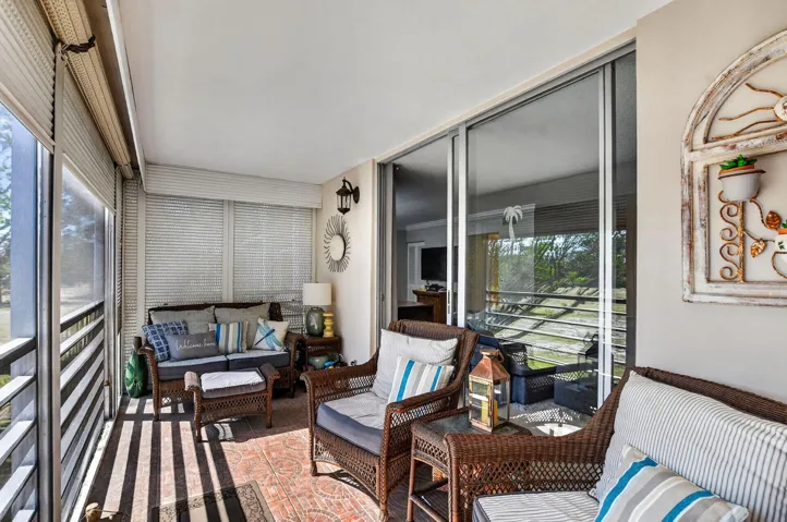 Screened in patio, with pull down shutters