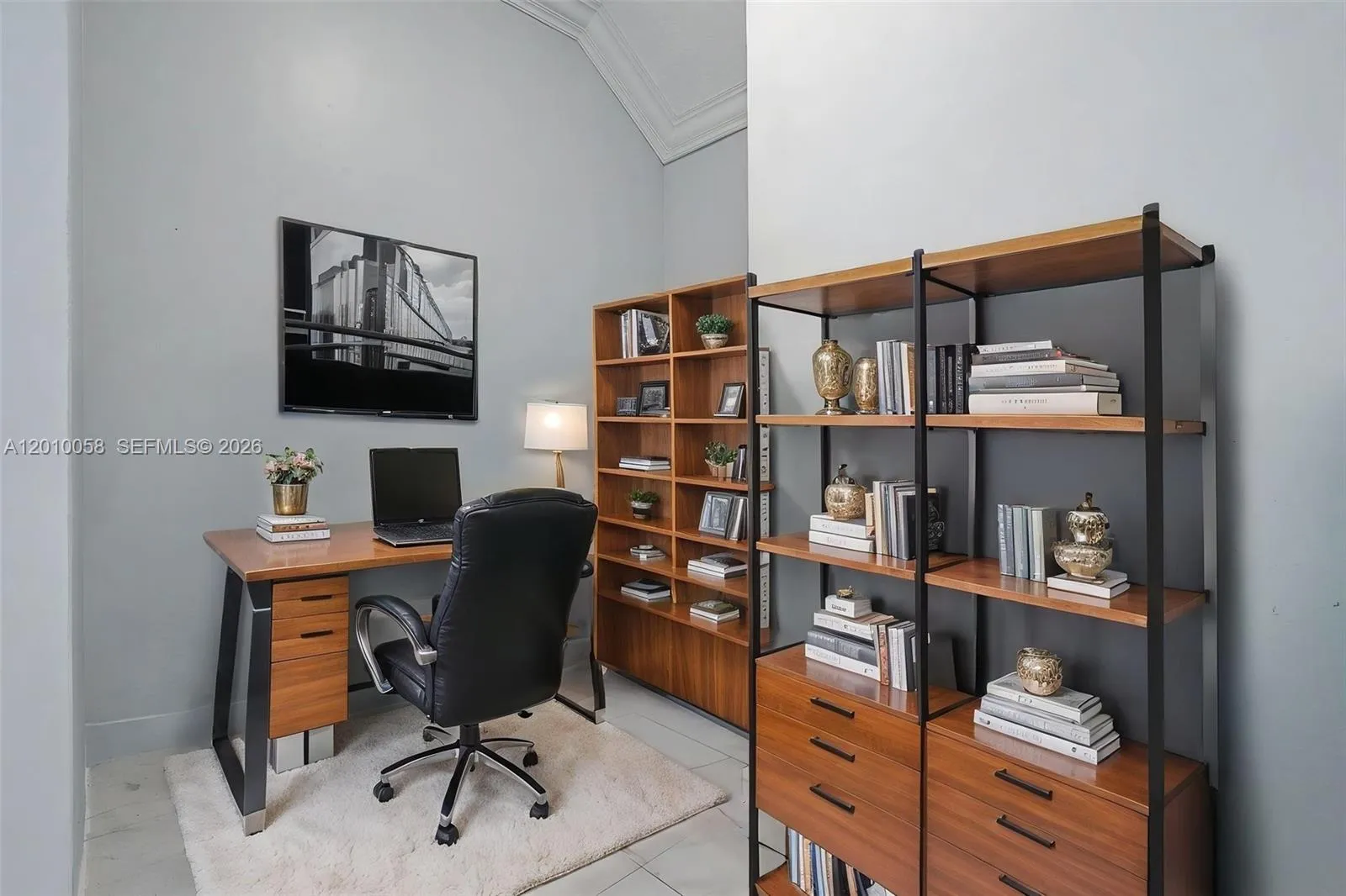 virtually staged nook by the famuli room