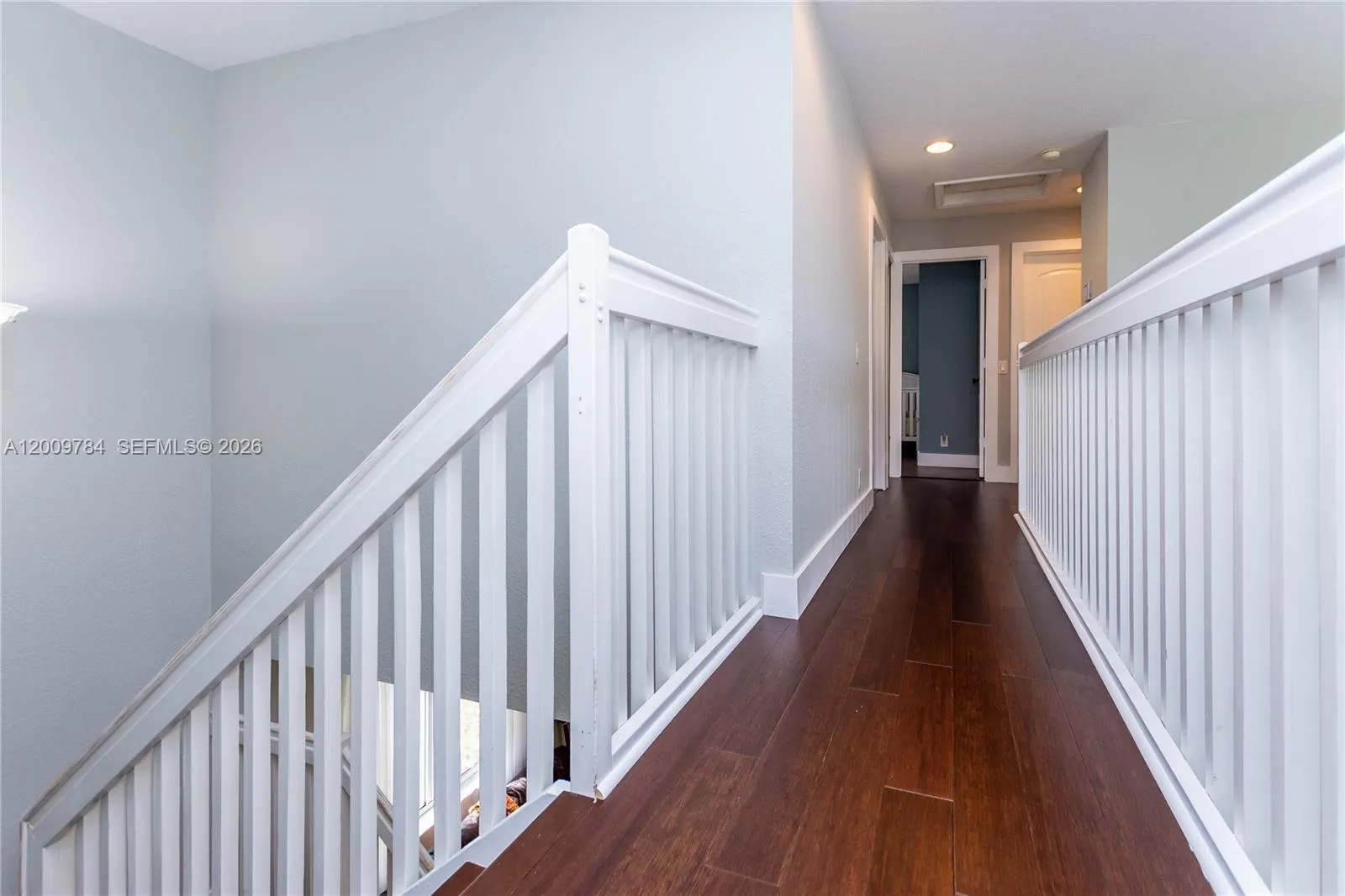 2nd floor hallway. All 2nd floor with real dark wood floor.
