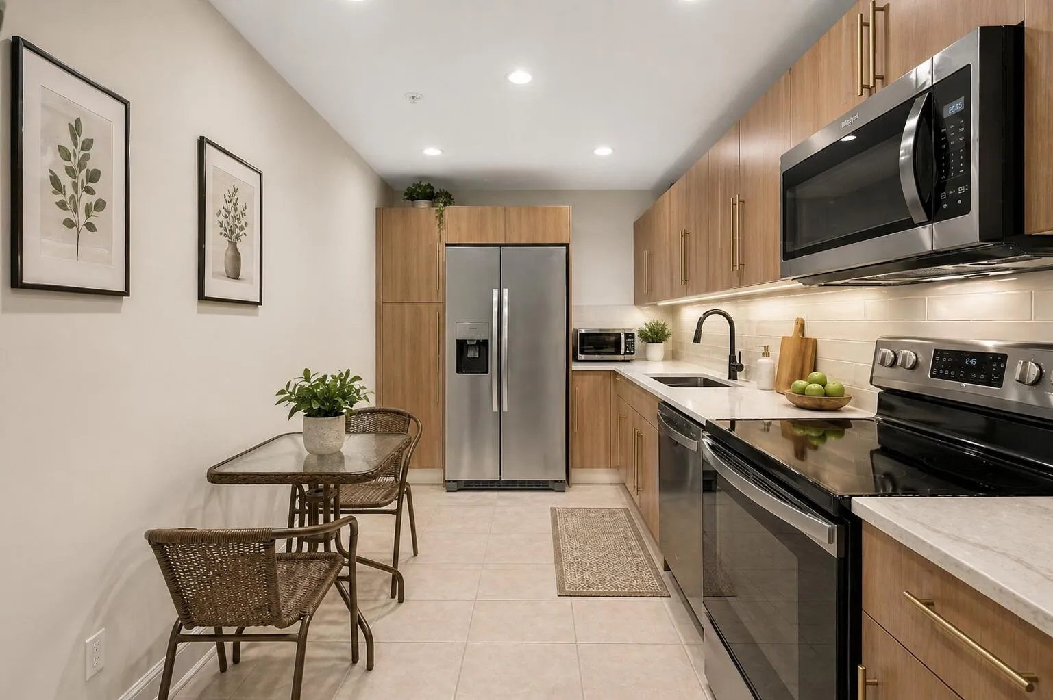 Kitchen is virtually staged and virtually updated.