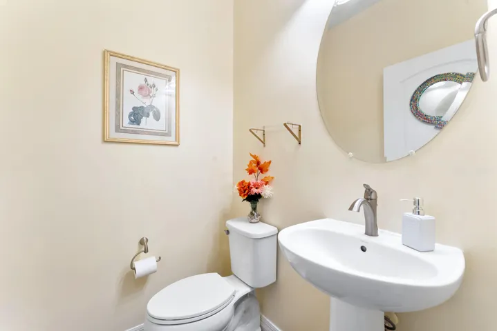 You enter your half bath for handwashing