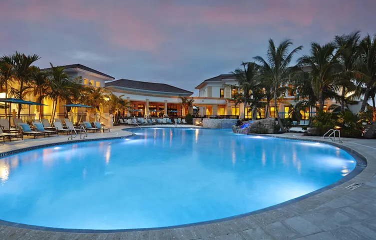 The CORE pool at night
