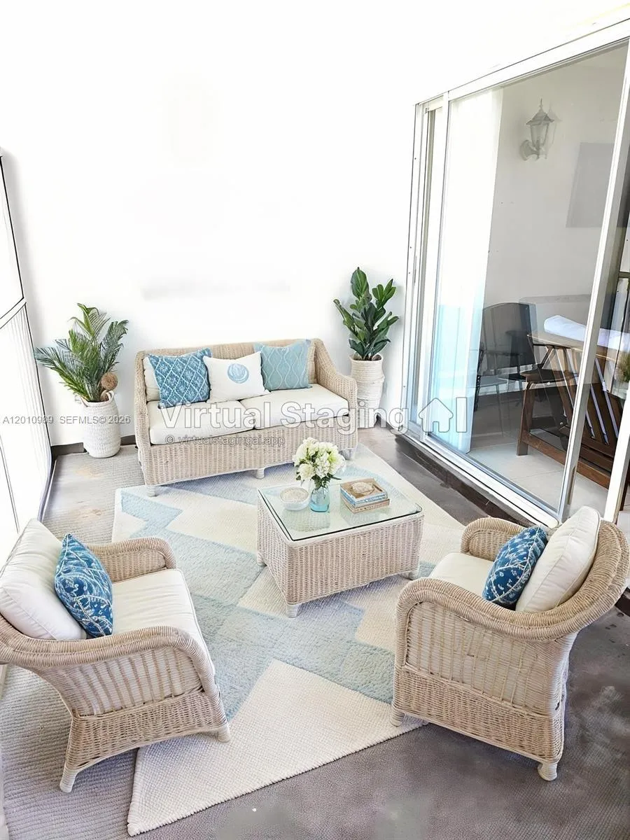 furniture is staged there is only 2 patio chairs available
