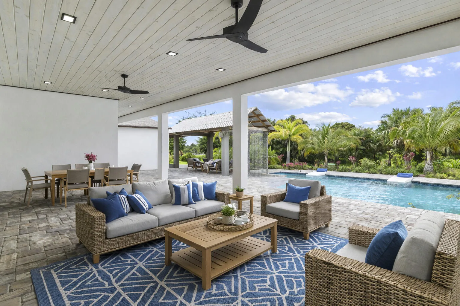 Massive back patio, Virtually Staged