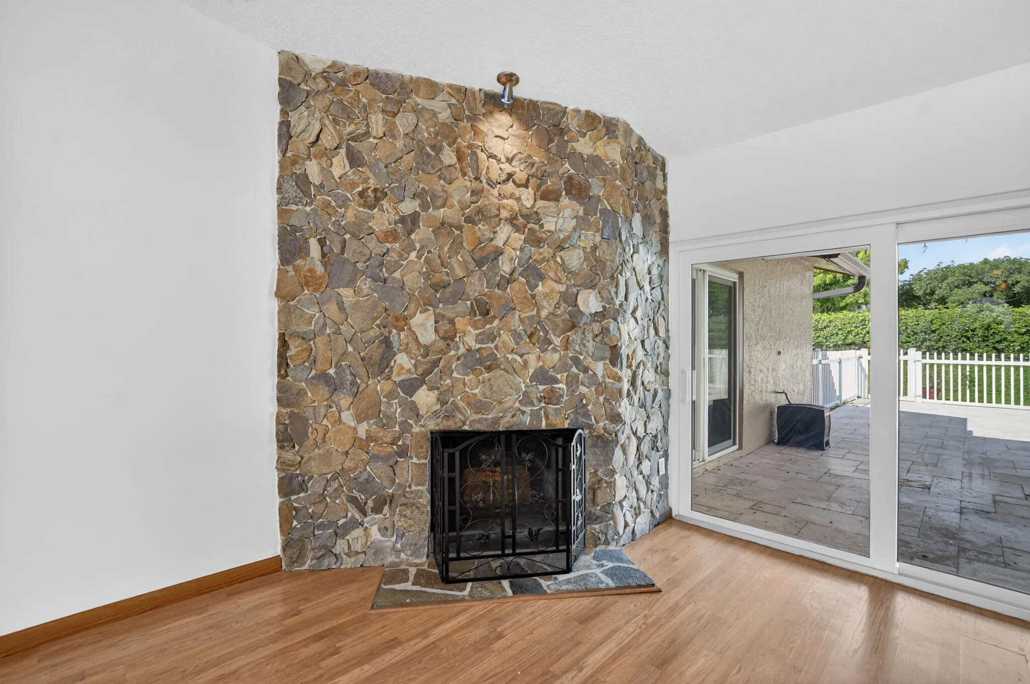 Stone Wood Burning Fireplace