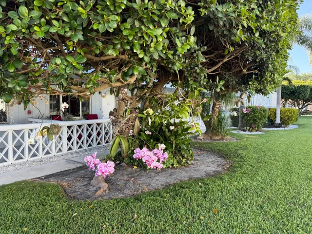 Manicured and serene landscaping
