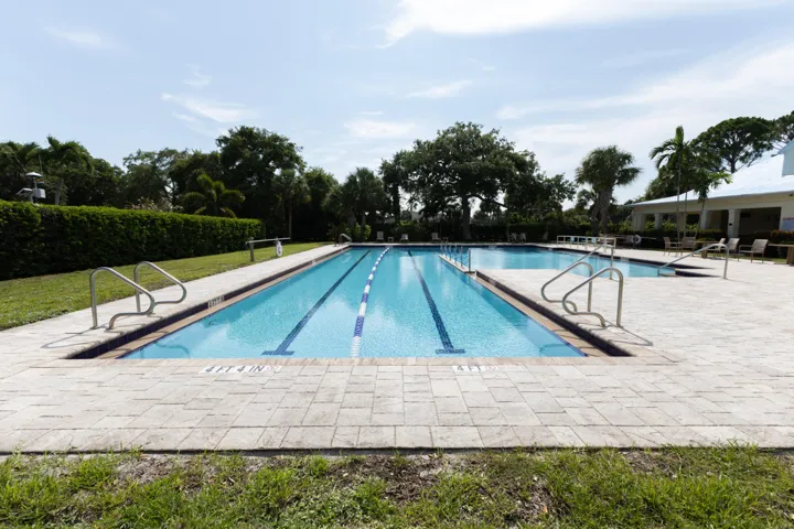 Heated pool with lap lanes