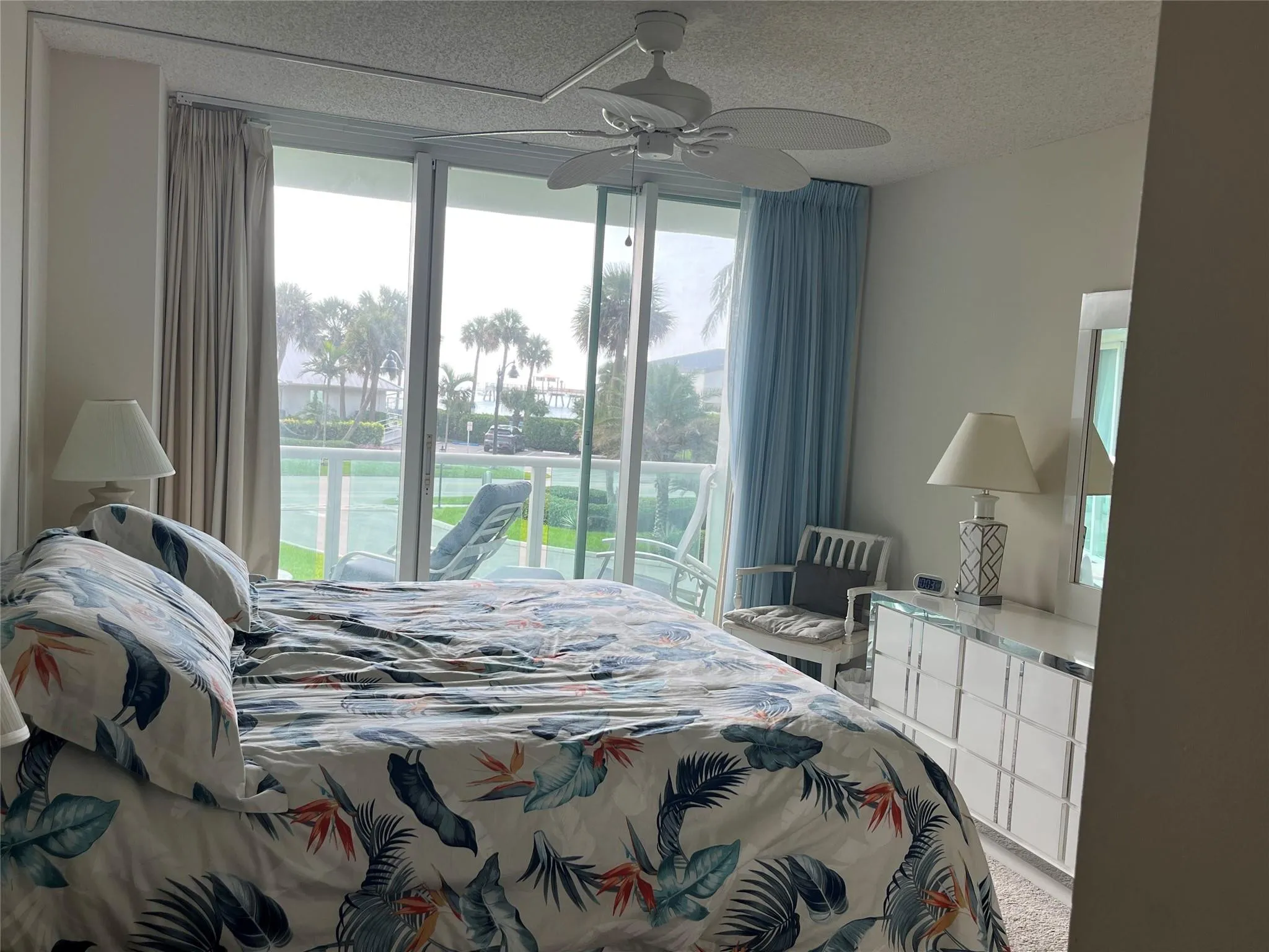 Primary bedroom and view of the pier