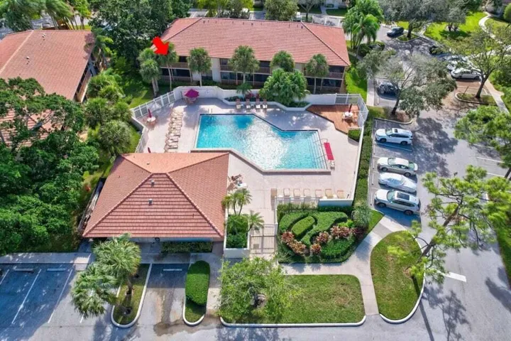Golf Villa pool aerial