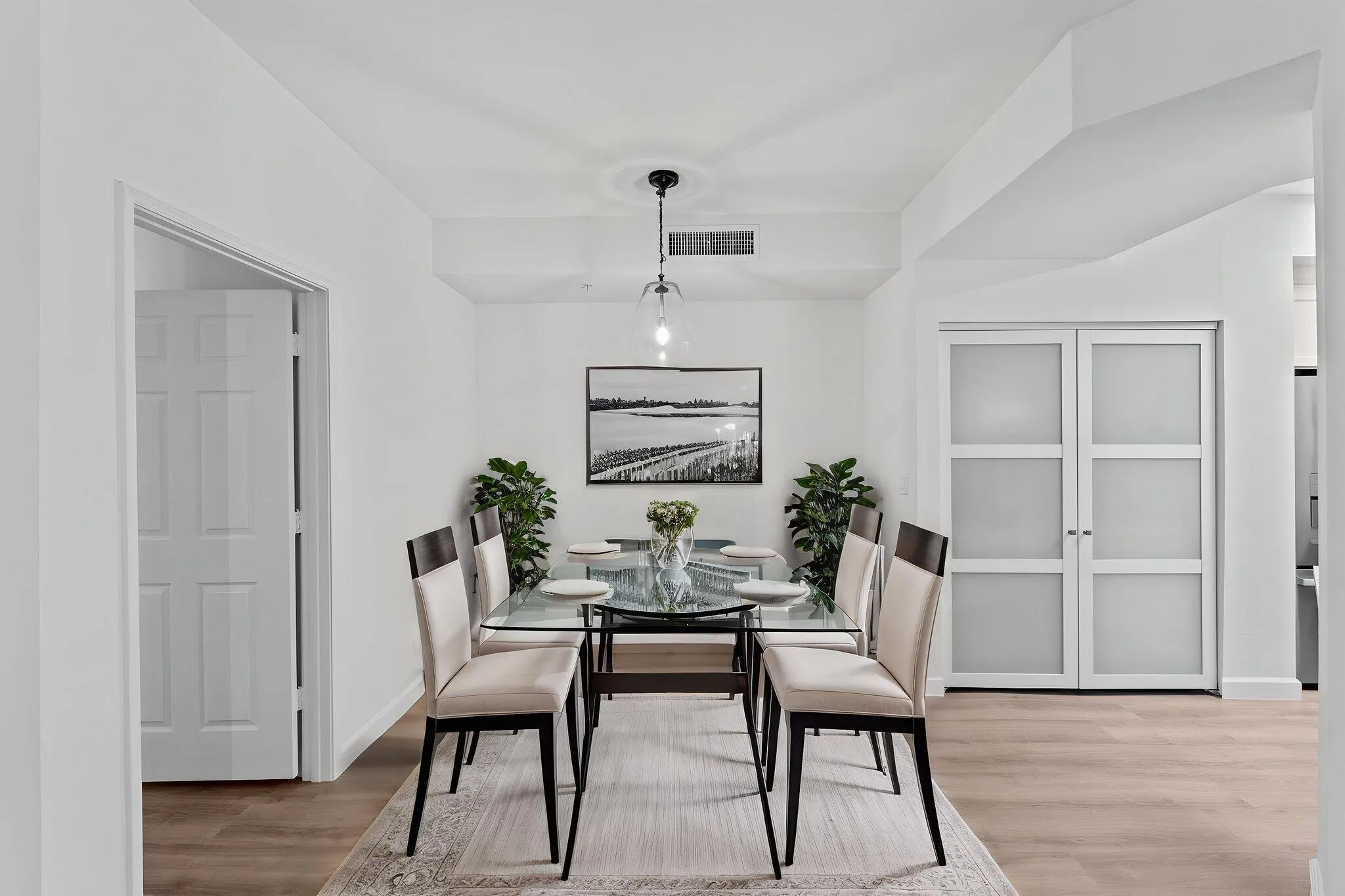 Dining area virtually staged