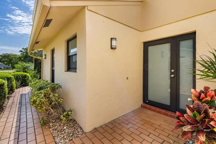 Entrance with Shaded Hurricane Doors