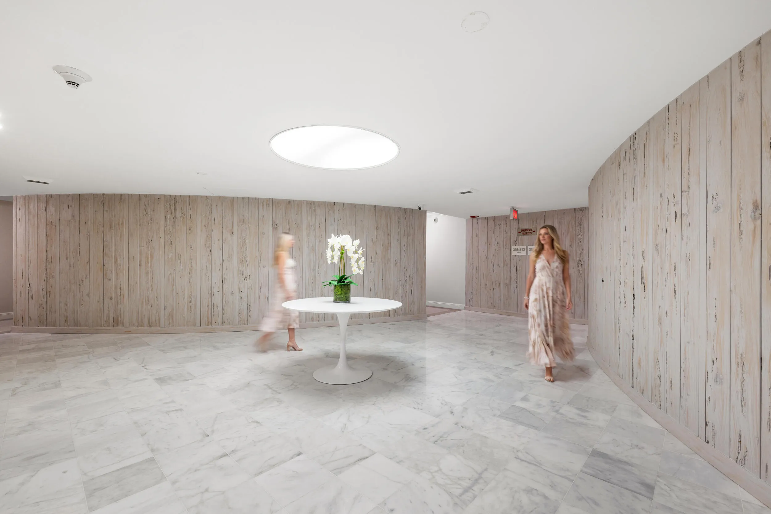 newly renovated foyer on each floor