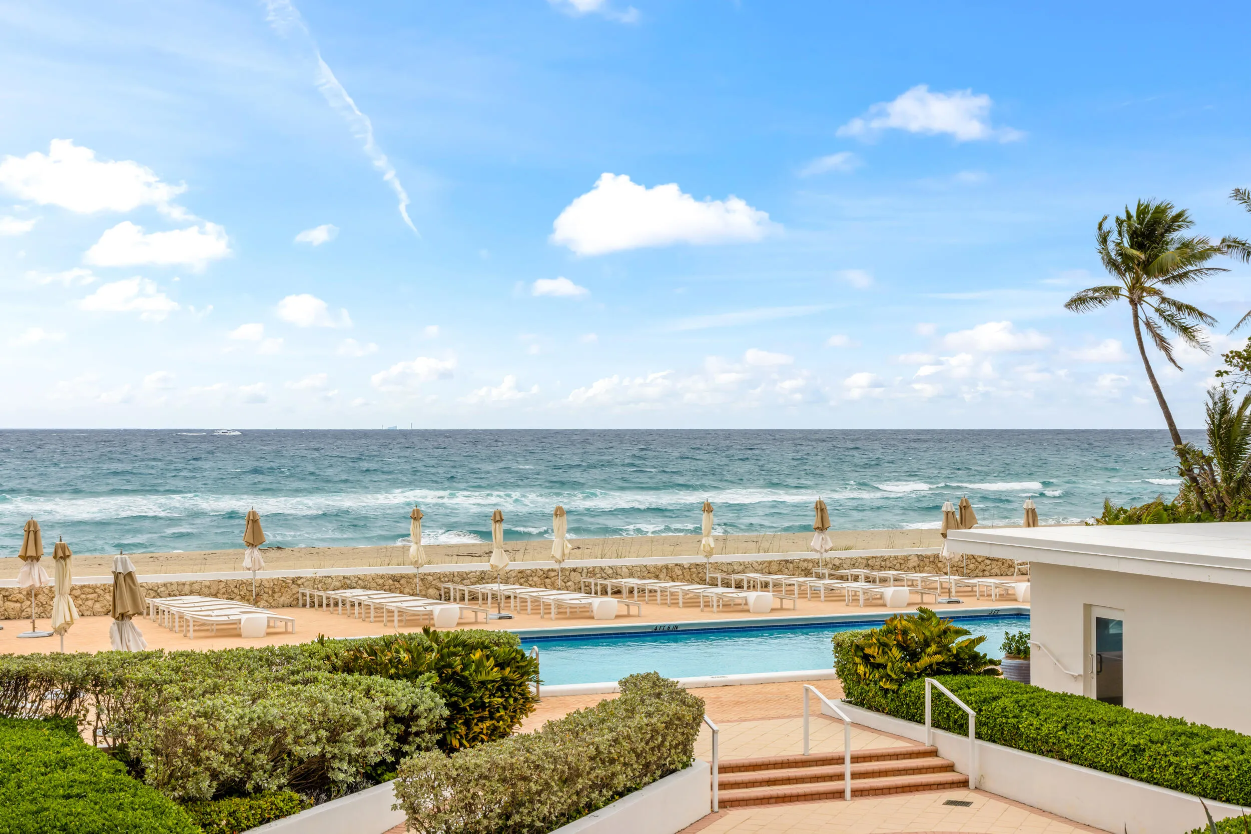 tranquil pool with ocean views