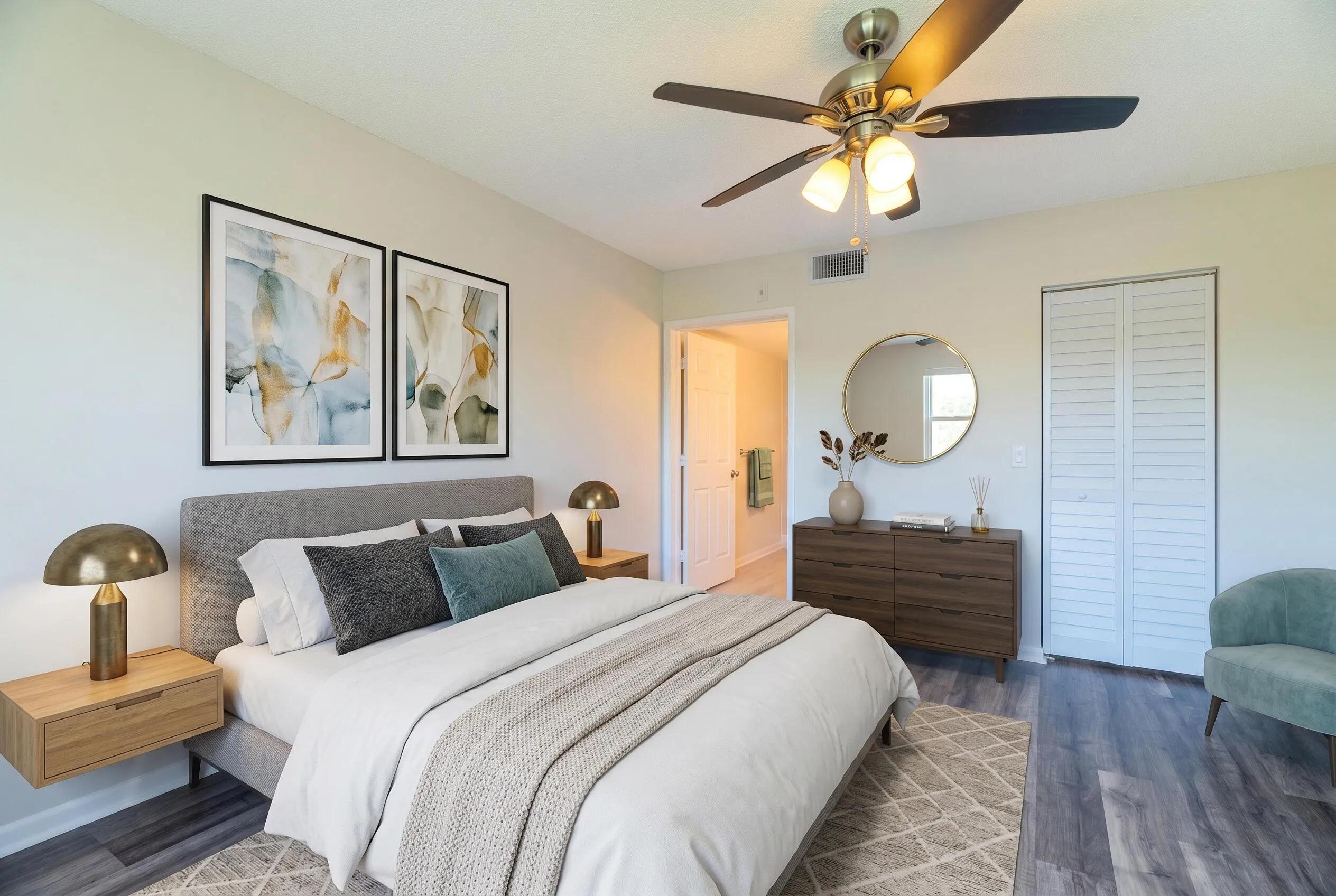 Virtually Staged Primary Bedroom