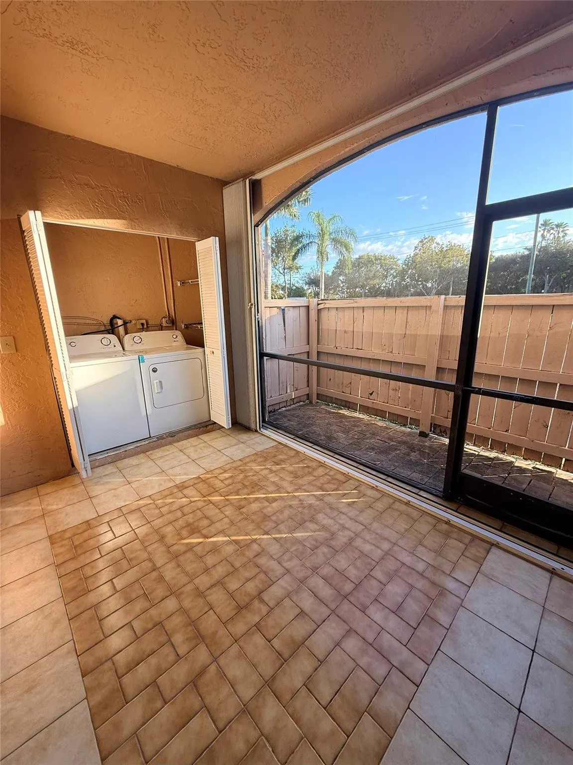 Laundry and screened patio