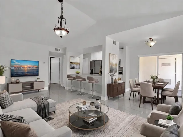 Rendering of furnished living room