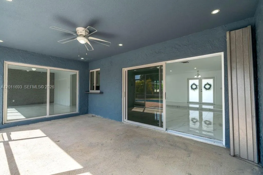 Screen Covered Patio/W Panel shutters