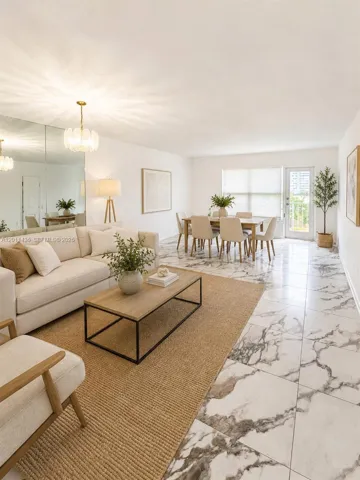 AI Virtual staging of living/dining area