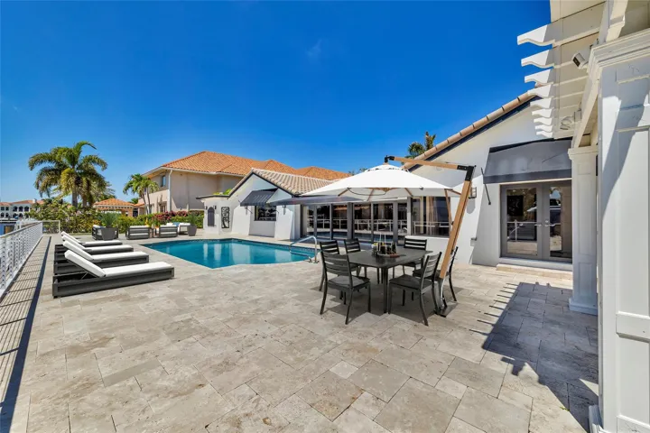 Backyard patio & pool area (Virtually Staged)