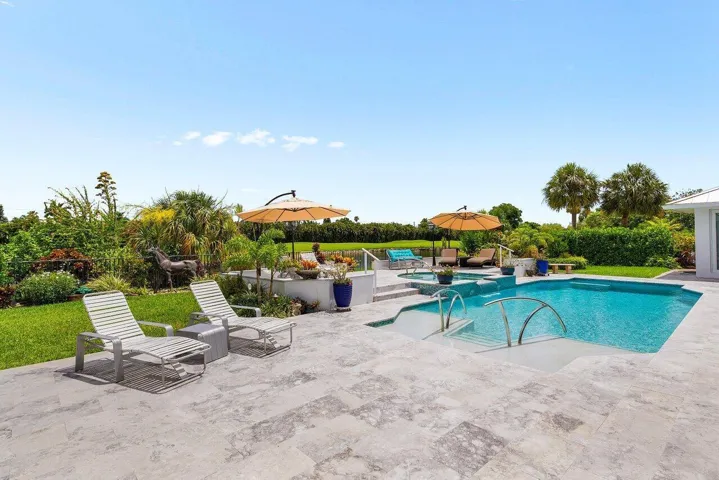Back patio with spa