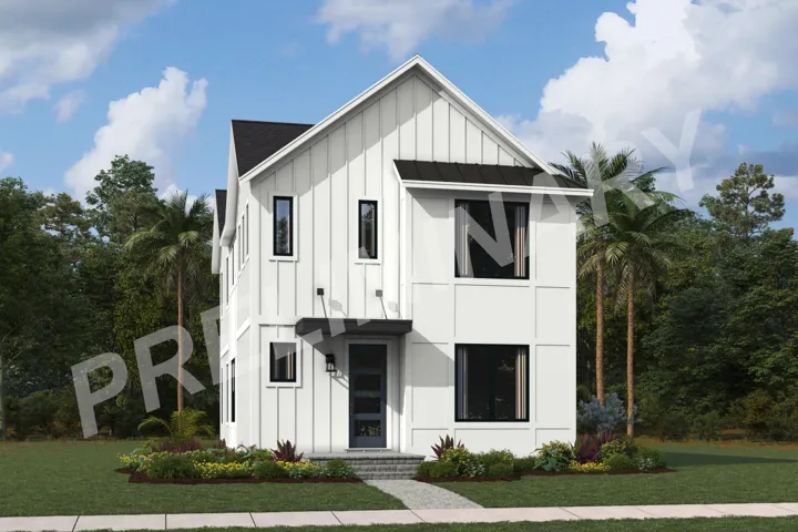 Stock photos represent builder's floorplan