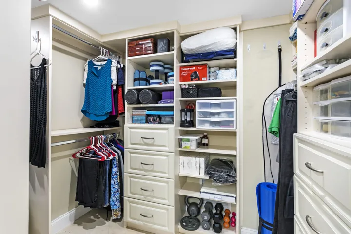 Custom walk in closet in the primary bedroom