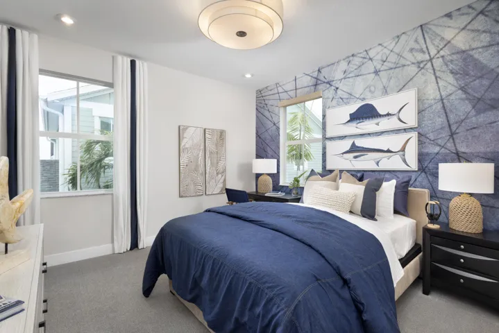 Stock photos represent builder's floorplan