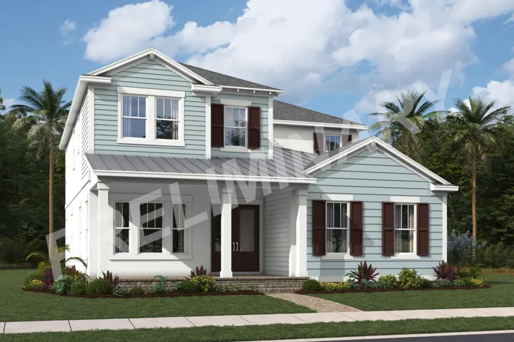 Stock photos represent builder's floorplan